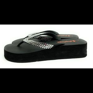 Popflops women black sandals size 8/9